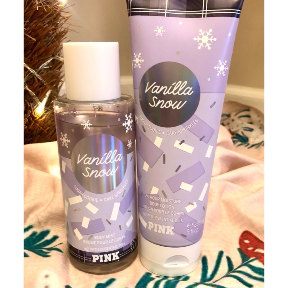 Victorias Secret PINK Vanilla Snow body mist and lotion